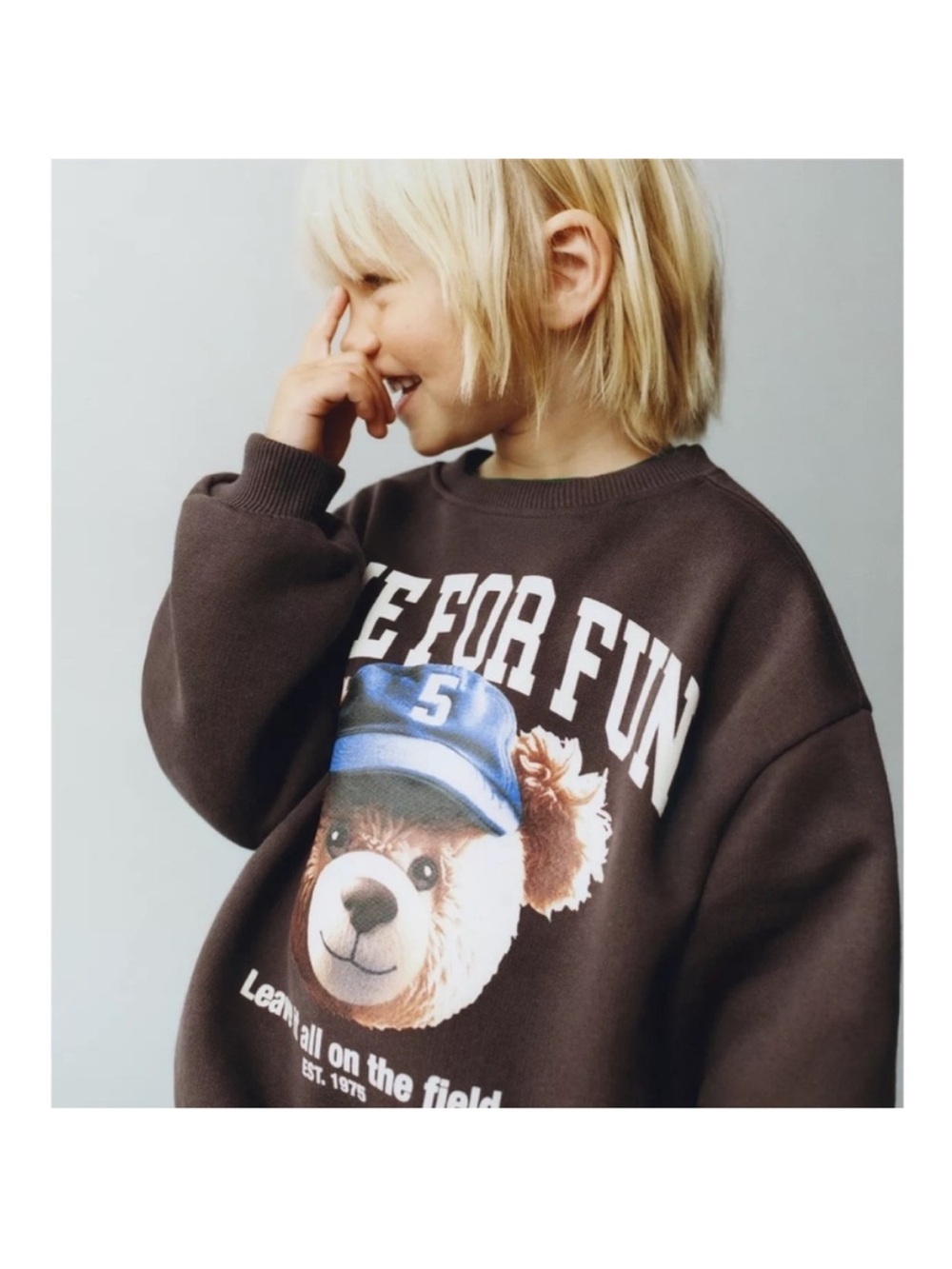 ZARA BEAR PRINT SWEATSHIRT